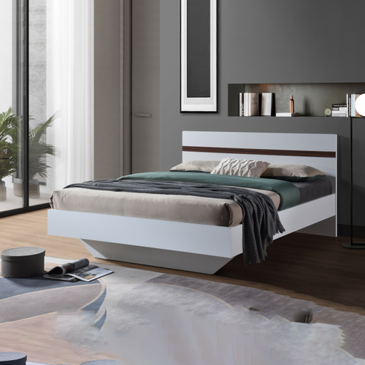 [39666] 39666 BED 5 FT GV PG05BD 150X190CM 1/3 WHITE / HAZEL